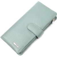 Портмоне Karya З натуральної шкіри Сіро-блакитне (21000)