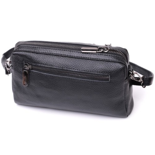 Сумка Vintage Жіноча з м'якої натуральної шкіри Чорна (22375)