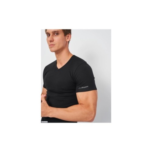 Футболка Kappa T-shirt Mezza Manica Scollo V K1311 Nero чорний XXL (8052394813997)
