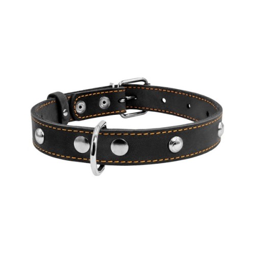 Нашийник для тварин Collar одинарний з прикрасами Ш 20 мм Д 32-40 см чорний (01351)