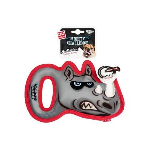 Іграшка для собак GiGwi Mighty Challenge Носоріг з пищалкою 25 см (2236)