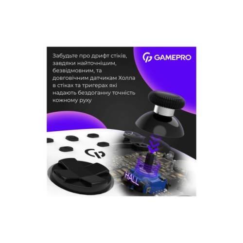 Геймпад GamePro GPX13W 2.4G/BT 5.1/USB/PC/iOS/Android RGB White (GPX13W)