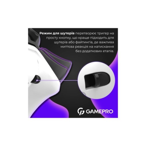 Геймпад GamePro GPX13W 2.4G/BT 5.1/USB/PC/iOS/Android RGB White (GPX13W)