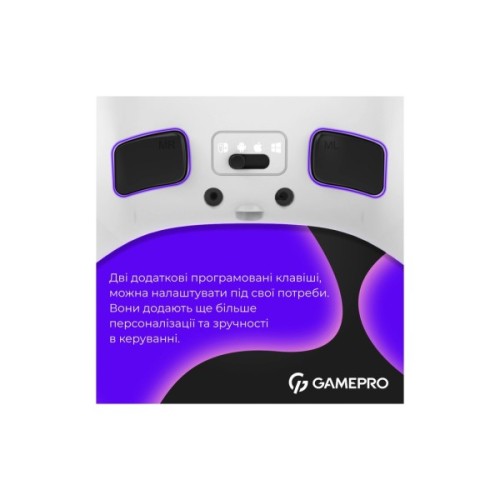 Геймпад GamePro GPX13W 2.4G/BT 5.1/USB/PC/iOS/Android RGB White (GPX13W)