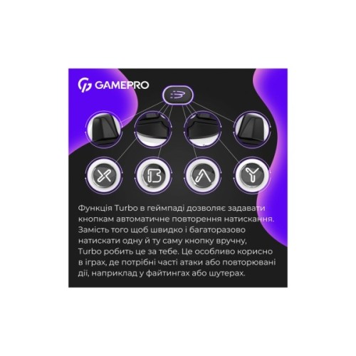 Геймпад GamePro GPX13W 2.4G/BT 5.1/USB/PC/iOS/Android RGB White (GPX13W)