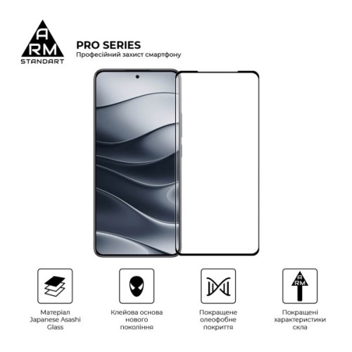Скло захисне Armorstandart Pro Xiaomi Redmi Note 14 5G Black (ARM83175)
