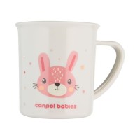 Набір дитячого посуду Canpol babies CUTE ANIMALS кружка пластикова, рожева (4/413_pin2)