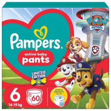 Підгузки Pampers Extra Large Розмір 6 (14-19 кг) Paw Patrol 60 шт (8006540863657)