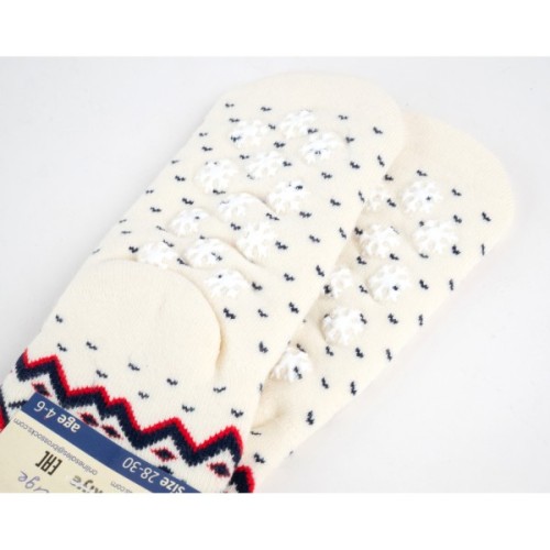 Шкарпетки дитячі Bross махрові новорічні (9901-4-6-beige)