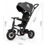 Дитячий велосипед QPlay Rito Rubber Grey складаний триколісний (S380-10GreyRubber)