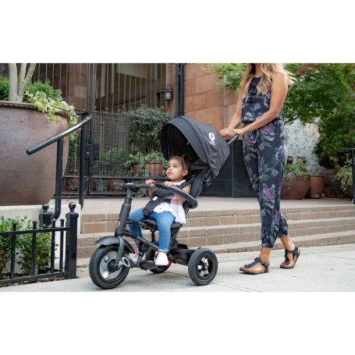 Дитячий велосипед QPlay Rito Rubber Grey складаний триколісний (S380-10GreyRubber)