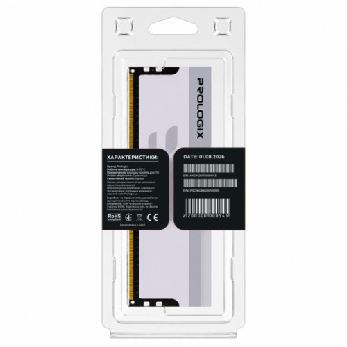 Модуль пам'яті для комп'ютера DDR5 16GB 6000 MHz Onyx White RGB Prologix (PRO16GB6000YWR5)