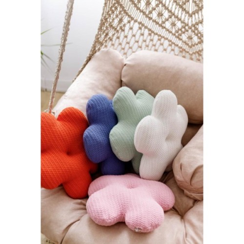 Подушка Прованс в'язана декоративна Квіточка 40 см Рожева (033712)