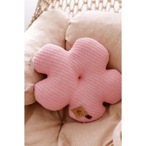 Подушка Прованс в'язана декоративна Квіточка 40 см Рожева (033712)