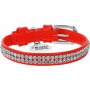 Нашийник для тварин WAUDOG Glamour з QR-паспортом "Стрази" XS Ш 9 мм червоний (33063)