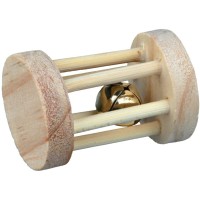 Іграшка для гризунів Trixie валик з дзвінком 3.5х5 см бежева (4011905061832)