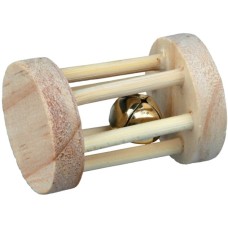 Іграшка для гризунів Trixie валик з дзвінком 3.5х5 см бежева (4011905061832)