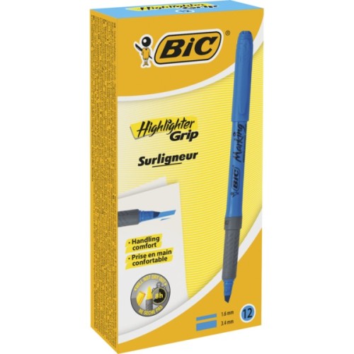Маркер Bic текстовиділювач Grip, блакитний (bc811931)