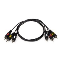 Кабель мультимедійний 3xRCA M to 3xRCA M 0.8m Atcom (10808)