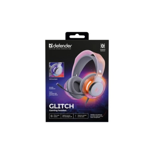 Навушники Defender Glitch RGB USB White (62490)
