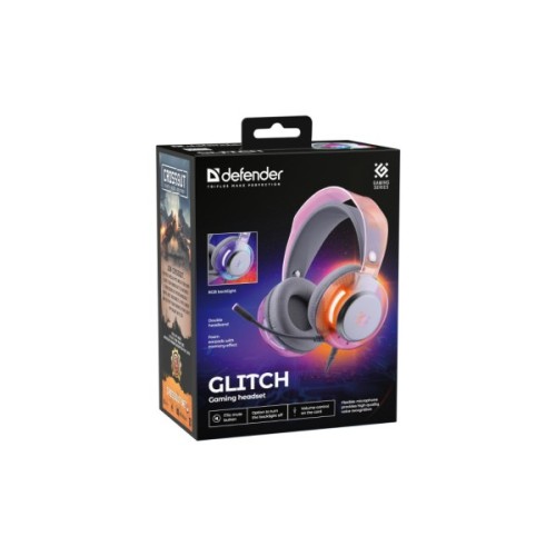 Навушники Defender Glitch RGB USB White (62490)