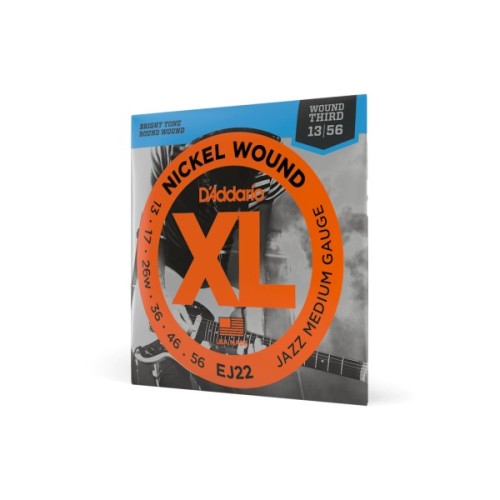 Струни для гітари D'Addario XL Nickel Wound Jazz Medium (13-56) (EJ22)