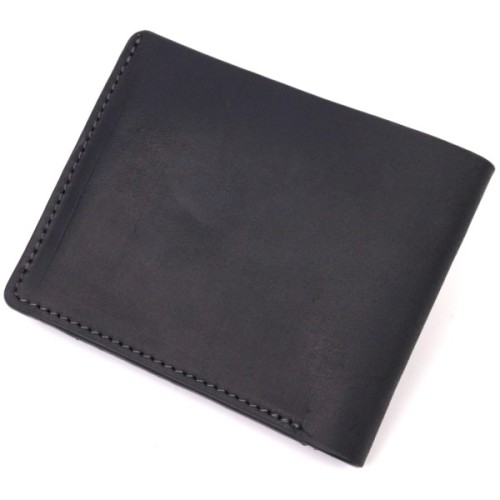 Портмоне Grande Pelle Шкіряне портмоне Слава ЗСУ Чорне (16734)