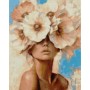 Картина по номерам Santi алмазна мозаїка Дівчина та ніжна квітка 40х50 см на п (956057)