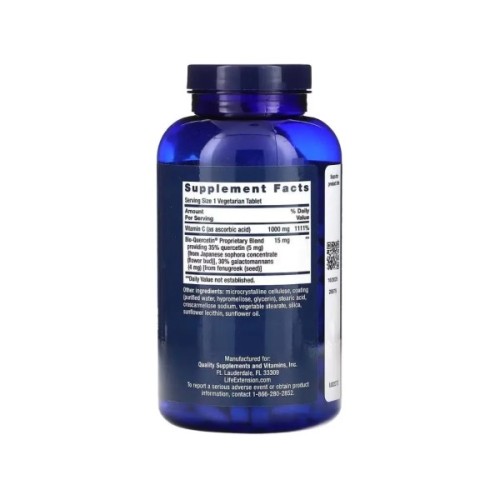 Вітамінно-мінеральний комплекс Life Extension Вітамін С та біо-Кверцетин, Vitamin C and Bio-Quercetin, 250 вегетаріа (LEX-22272)
