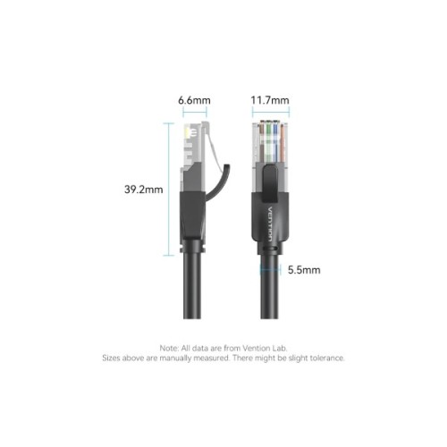 Патч-корд 5м, UTP cat 6 RJ-45 black Vention (IBEBJ)