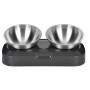 Посуд для котів Lapka Годівниця подвійна з металевими мисками (LPK-27)