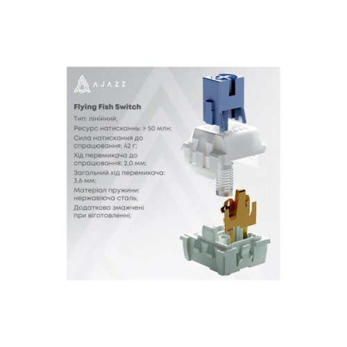 Клавіатура Ajazz AK650 Flying Fish Switch Black RGB USB/Wireless/Bluetooth UA Black (AK650-FF-BGY)