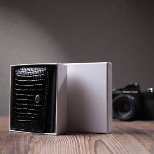 Гаманець ST Leather З натуральної шкіри Чорний (22732)