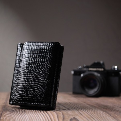 Гаманець ST Leather З натуральної шкіри Чорний (22732)