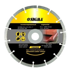 Круг відрізний Sigma алмазний сегментований 180x2.2x22.2мм, 8000об/хв (1922051)