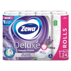 Туалетний папір Zewa Deluxe Лаванда 3 шари 24 рулони (7322541184944)