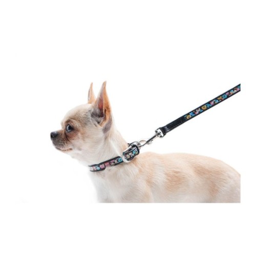 Нашийник для тварин WAUDOG Design з QR паспортом "Пончики" Ш 12 мм Д 20-28 см чорний (36911)