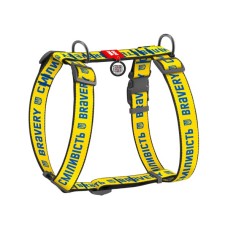 Шлея для собак WAUDOG Nylon анатомічна H-подібна з QR-паспортом "Сміливість" пластиковий фастекс XL (323-0231)