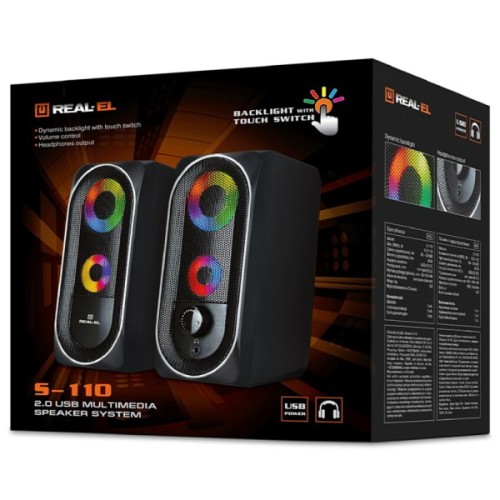 Акустична система REAL-EL S-110 USB Black (EL121100009)