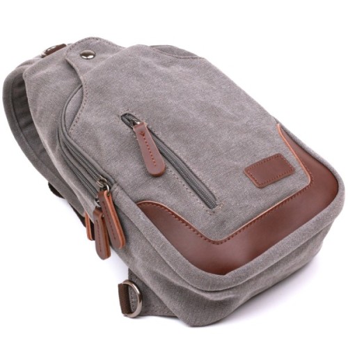 Сумка Vintage Чоловіча через плече Сіра (20388)