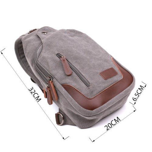 Сумка Vintage Чоловіча через плече Сіра (20388)