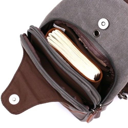 Сумка Vintage Чоловіча через плече Сіра (20388)