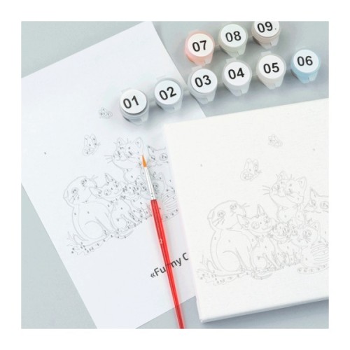 Картина по номерам Rosa Funny Cats, 15х15см, з мольбертом (4823098548577)