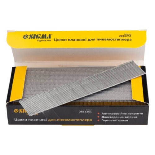 Цвяхи Sigma планкові 25x1.25x1мм для пневмостеплера 5000шт (2818251)