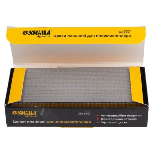 Цвяхи Sigma планкові 25x1.25x1мм для пневмостеплера 5000шт (2818251)