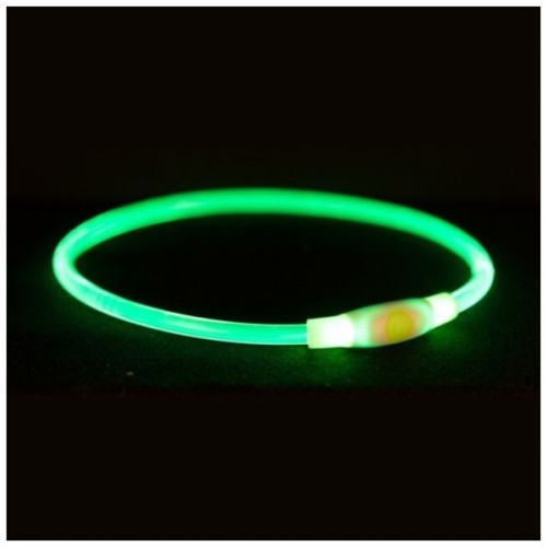 Нашийник для тварин Trixie Flash Light Ring USB мигаючий силіконовий зелений S–M 35 см/8 мм (4047974126608)