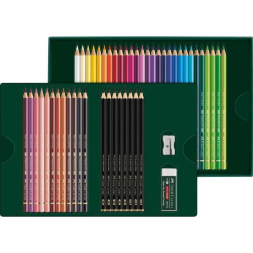 Олівці кольорові Faber-Castell POLYCHROMOS 40 кольорів з аксесуарами, 210054 (32670)