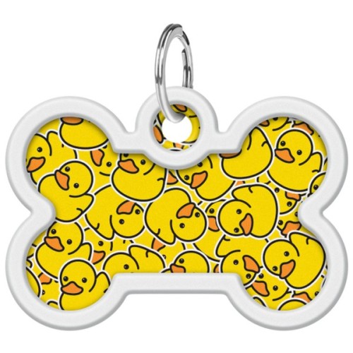 Адресник для тварин WAUDOG Smart ID з QR паспортом "Качечки", кістка 40х28 мм (0640-0204)