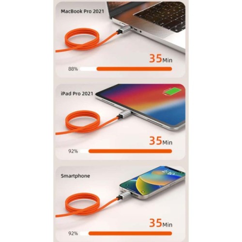 Дата кабель USB-C to USB-C 2.0m PD240W magnetic Cabletime (CA915729)