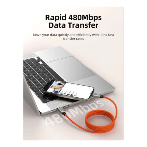 Дата кабель USB-C to USB-C 2.0m PD240W magnetic Cabletime (CA915729)